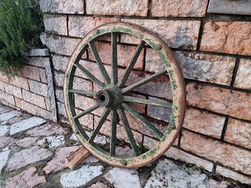 Ruota in legno per decorare parete 