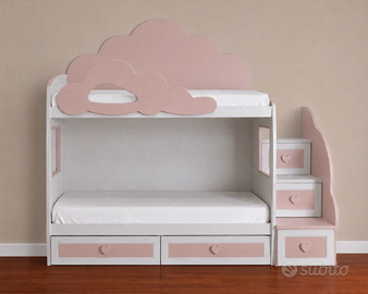 Letto a castello Giessegi Old con gradoni cassetto