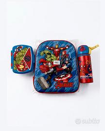 Kit Asilo Marvel - Zainetto, Borraccia, Merenda