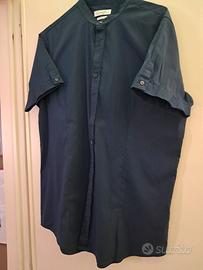 camicia blu manica corta