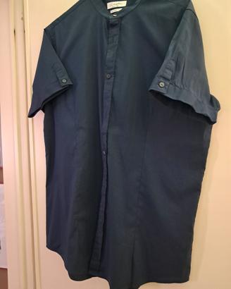 camicia blu manica corta