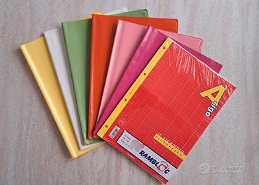 6 copertine colorate x quaderni 40 fogli rigo A