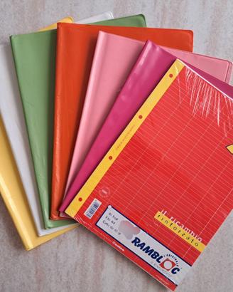 6 copertine colorate x quaderni 40 fogli rigo A