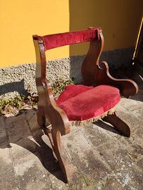 sedia inginocchiatoio antico restaurato 