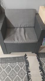 set divano, poltroncine e tavolino giardino