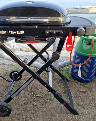 Barbecue a gas portatile weber traveler pieghevole
