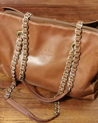 Borsa Prada donna vintage in pelle marrone