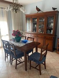 tavolo allungabile in legno arte povera +6 sedie 