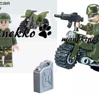 2 minfigure 2 moto soldato american army tipo lego