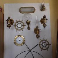 BLOCCO DI 10 LAMPADE E OGGETTI   SUARDI IN OTTONE