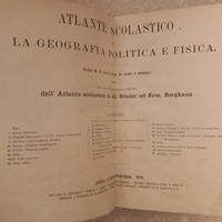 💥Libro Antico Atlante scolastico per la geografi