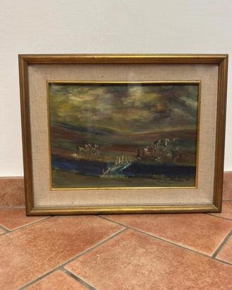 Olio su tela paesaggio
