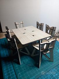 tavolo e sedie in miniatura