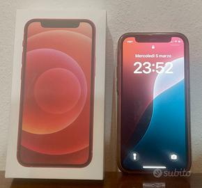 Iphone 12 mini 64gb red + custodia MagSafe