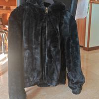giacca bomber in pelliccia sintetica