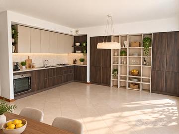 Cucina completa moderna con elettrodomestici 