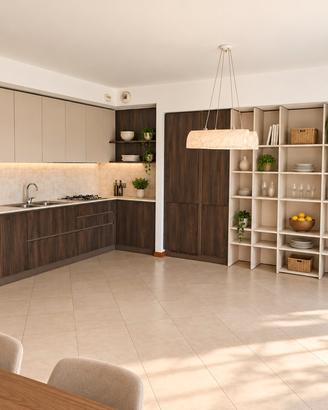 Cucina completa moderna con elettrodomestici 