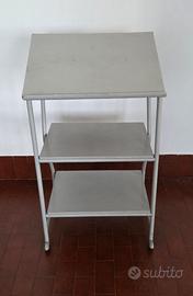 Scrittoio industrial con ruote ferro legno