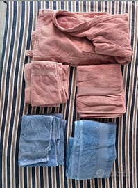 Set bagno Bassetti + azzurri e rosa +accappatoio