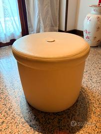 Pouf cilindrico ecopelle crema NO contenitore