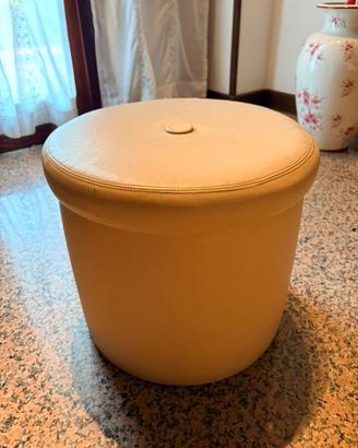 Pouf cilindrico ecopelle crema NO contenitore