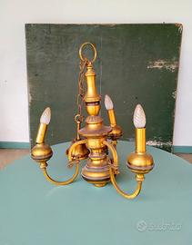 Lampadario vintage in ottone anni '70 – 3 bracci