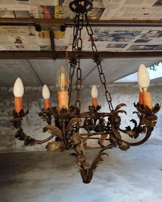 lampadario artigianale in ferro