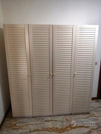 ARMADIO BIANCO PANNA A 4 ANTE TIPO PERSIANE