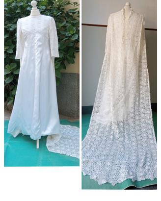 vestito da sposa ricamato macramè, anni 50.vintage