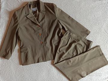 Tailleur donna verde cachi giacca e pantalone (54)