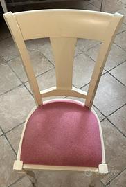 Sedia in legno color crema