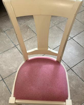 Sedia in legno color crema