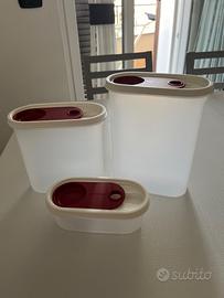Tris Contenitori Tupperware Ovali con Tappo Dosato
