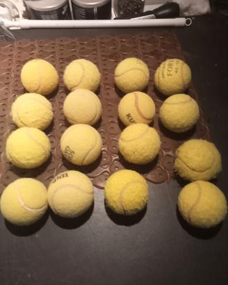 16 palline da tennis usate 