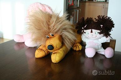 Peluche Pupazzi Bambola Rosa, Leone, Bambola Bianc