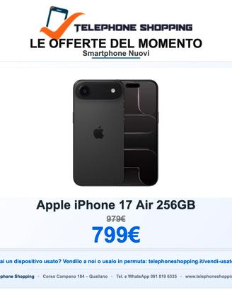 Apple iPhone 17 Air 256GB Nuovo italia