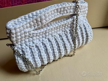 borsa uncinetto bianca