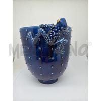 VASO CERAMICA MORIGI FAENZA BLU DESIGN MODERNO POT