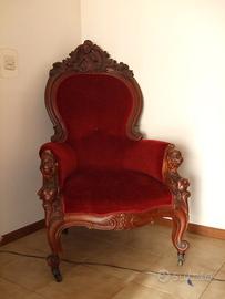 COPPIA POLTRONE PAPALE IN PALISANDRO FINE 800