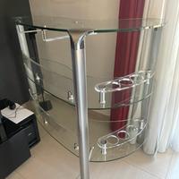 Mobile bar angolare in vetro