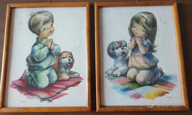 Coppia di quadretti vintage