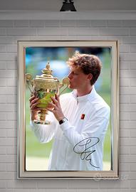 poster incorniciato  jannik sinner  tennis