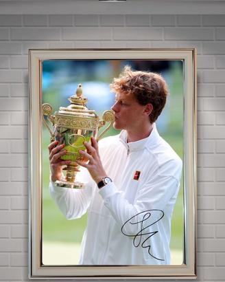 poster incorniciato  jannik sinner  tennis
