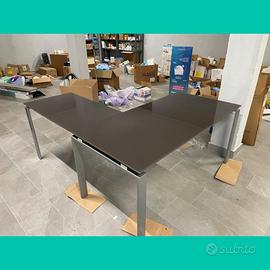 Scrivania in vetro con angolo MOKA