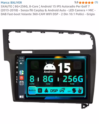 autoradio+retrocamera flip logo per golf