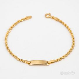Bracciale bambina oro giallo 9 kt e piastrina S.89