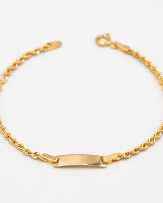 Bracciale bambina oro giallo 9 kt e piastrina S.89