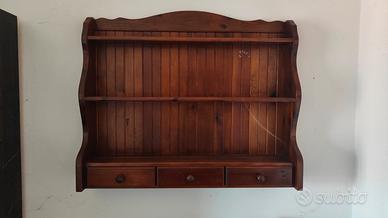 Mensola piattaia in legno marrone