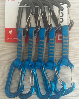 Set 5 Rinvio arrampicata Ocun Hawk QD 10 cm blu