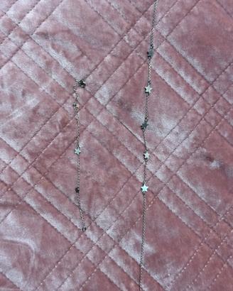 Set collana e bracciale con stelle argentate